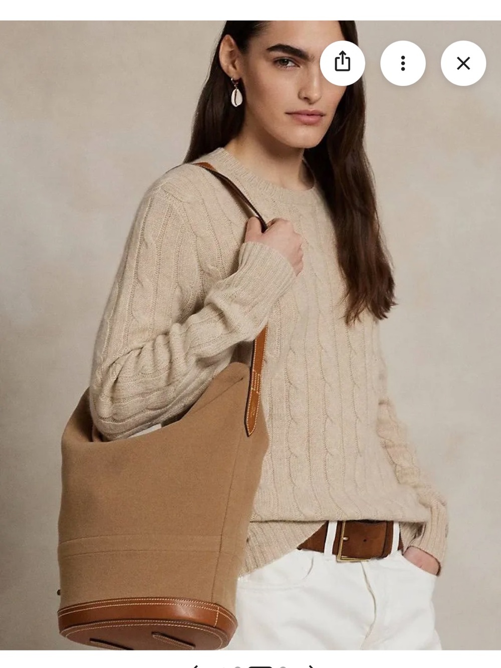 Ralph Lauren-Polo Flannel Bellport  Sling  Bucket Bag.